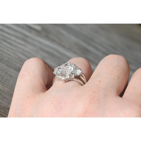 Engagement ring set, raw diamond ring, raw stone ring, alternative engag… - Picture 4 of 5